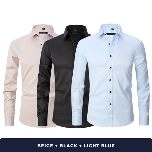 3-Pack Zarvini Long Sleeve Shirts + Complimentary Watch