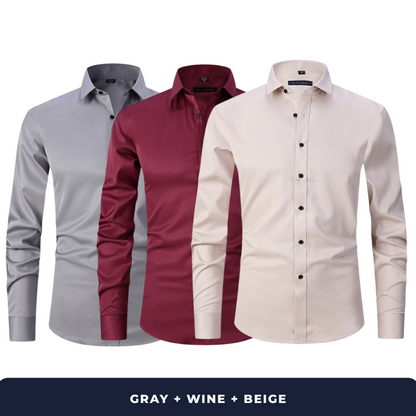 3-Pack Zarvini Long Sleeve Shirts + Complimentary Watch